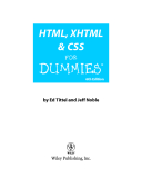 HTML, XHTML & CSS For Dummies