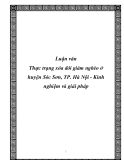 Luận văn Thực trạng xóa đói giảm nghèo ở huyện Sóc Sơn, TP. Hà Nội - Kinh nghiệm và giải pháp