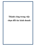 Thành công trong việc chọn đối tác kinh doanh