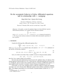 Báo cáo "On the asymptotic behavior of delay differential equations and its relationship with C0 - semigoup "