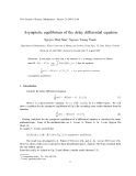 Báo cáo " Asymptotic equilibrium of the delay differential equation "