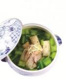 Canh cải xanh nấu chả cây