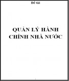 Đề tài: Quản lý hành chính nhà nước