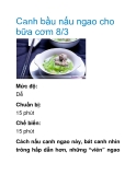 Canh bầu nấu ngao cho bữa cơm 8/3