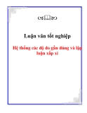 Luận văn tốt nghiệp: Hệ thống các độ đo gần đúng và lập luận xấp xỉ