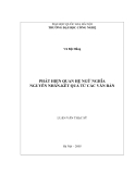 LUẬN VĂN: PHÁT HIỆN QUAN HỆ NGỮ NGHĨA NGUYÊN NHÂN-KẾT QUẢ TỪ CÁC VĂN BẢN