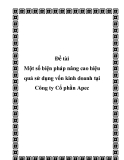 Khóa luận tốt nghiệp: Một số biện pháp nâng cao hiệu quả sử dụng vốn kinh doanh tại Công ty Cổ phần Apec