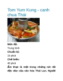 Tom Yum Kung - canh chua Thái