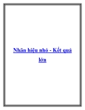 Nhãn hiệu nhỏ - Kết quả lớn