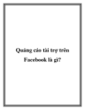 quảng cáo tài trợ trên fac là gì?