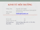 Kinh tế môi trường  - Mở đầu