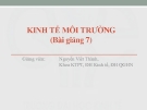 Kinh tế môi trường - Bài giảng 7