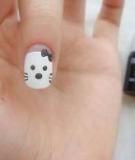 Vẽ nail hình mèo Kitty đáng yêu