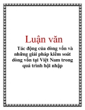  Luận văn: Tác động của dòng vốn và những giải pháp kiểm soát dòng vốn tại Việt Nam trong quá trình hội nhập