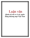 Luận văn: Quản trị rủi ro ở các ngân hàng thương mại Việt Nam