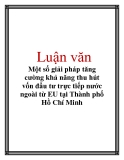 Luận văn: Một số giải pháp tăng cường khả năng thu hút vốn đầu tư trực tiếp nước ngoài từ EU tại Thành phố Hồ Chí Minh