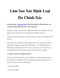 Làm Sao Xác Định Loại Da Chính Xác