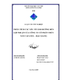 Đề tài “Phân tích các yếu tố ảnh hưởng đến lợi nhuận của công ty Cổ phần Thủy Sản Cafatex - Hậu Giang”