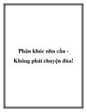 Phân khúc nhu cầu Không phải chuyện đùa