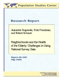 Neighborhoods and the Health of the Elderly: Challenges in Using National Survey Data