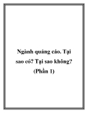 Ngành quảng cáo. Tại sao có? Tại sao không? (Phần 1)