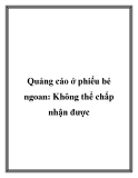 Quảng cáo ở phiếu bé ngoan: Không thể chấp nhận được