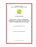 ĐỀ TÀI " PHÂN TÍCH CÁC YẾU TỐ ẢNH HƯỞNG                ĐẾN ĐỘNG LỰC LÀM VIỆC CỦA NHÂN VIÊN CÔNG TY CỔ PHẦN DU LỊCH AN GIANG "