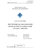 ĐỀ TÀI " Phân tích hiệu quả hoạt động kinh doanh tại Công ty cổ phần cơ khí Cửu Long – Vĩnh Long "