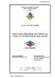 ĐỀ TÀI " Phân tích tình hình tài chính tại Công ty Cổ phần Dược Hậu giang "