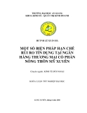 ĐỀ TÀI " MỘT SỐ BIỆN PHÁP HẠN CHẾ RỦI RO TÍN DỤNG TẠI NGÂN HÀNG THƯƠNG MẠI CỔ PHẦN NÔNG THÔN MỸ XUYÊN "