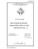 ĐỀ TÀI " PHÂN TÍCH HIỆU QUẢ HOẠT ĐỘNG KINH DOANH TẠI CÔNG TY CỔ PHẦN THƯƠNG MẠI CẦN THƠ "