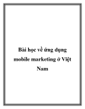 Bài học về ứng dụng mobile marketing ở Việt Nam