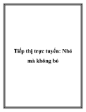 Tiếp thị trực tuyến: Nhỏ mà không bỏ