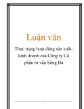 Luận văn: Thực trạng hoạt động sản xuất kinh doanh của Công ty Cổ phần tư vấn Sông Đà