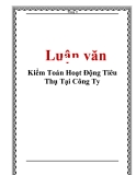 Luận văn đề tài : Kiểm Toán Hoạt Động Tiêu Thụ Tại Công Ty