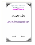 LUẬN VĂN: Thực trạng về hoạt động phát triển nguồn nhân lực tại công ty TNHH Đối Diện Châu Á