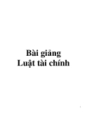 Bài giảng: Luật tài chính