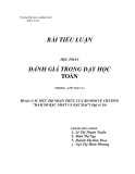 TIỂU LUẬN:CÁC MỨC ĐỘ NHẬN THỨC CỦA BLOOM VỀ CHƯƠNG "HÀM SỐ BẬC NHẤT VÀ BẬC HAI"( Đại số 10)