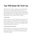 Tạo Mối Quan Hệ Tích Cực