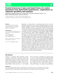 Báo cáo khoa học: Crystal structures of open and closed forms of D-serine deaminase from Salmonella typhimurium – implications on substrate speciﬁcity and catalysis