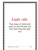 Luận văn: Thực trạng về chính sách quản lí tỷ giá hối đoái của Việt Nam trong thời gian qua