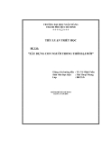 TIỂU LUẬN:XÂY DỰNG CON NGƯỜI TRONG THỜI ĐẠI MỚI