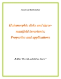 Đề tài "  Holomorphic disks and threemanifold invariants: Properties and applications "