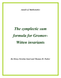 Đề tài " The symplectic sum formula for GromovWitten invariants"