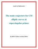 Đề tài "  The main conjecture for CM elliptic curves at supersingular primes "