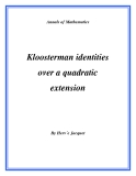 Đề tài " Kloosterman identities over a quadratic extension "