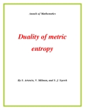 Đề tài " Duality of metric entropy "