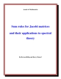 Đề tài " Sum rules for Jacobi matrices and their applications to spectral theory "