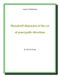 Đề tài " Hausdorff dimension of the set of nonergodic directions "