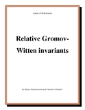 Đề tài " Relative GromovWitten invariants "